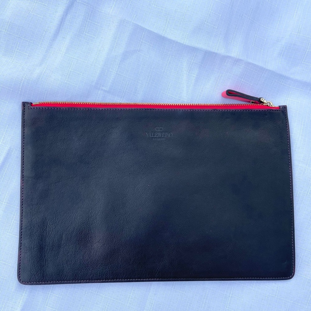 Perfect Condition Valentino Black Leather Clutch